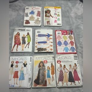 8 WOMEN’S SEWING PATTERN PACKS. DRESSES, SKIRTS, TOPS, KID MCCALLS, BUTTERICK,